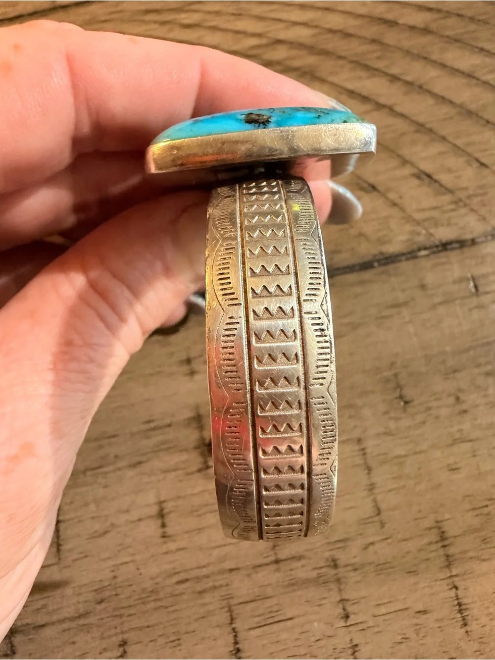 Jay King Turquoise Stone Silver Cuff Bracelet -